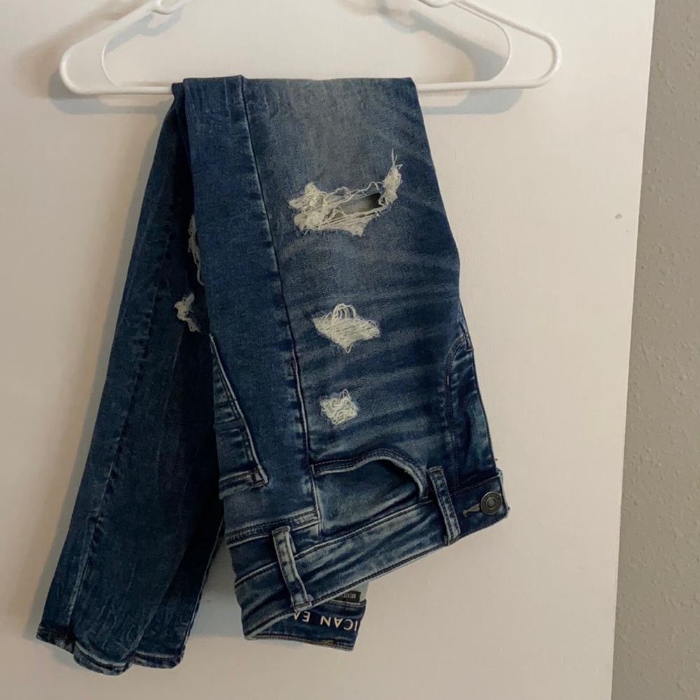 Destroyed high rise jeggings
